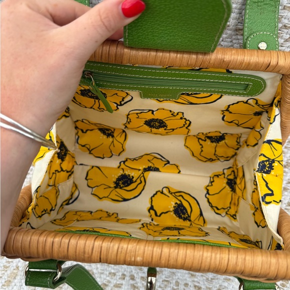 Kate Spade Green and Brown Wicker Handbag - Picture 5 of 5